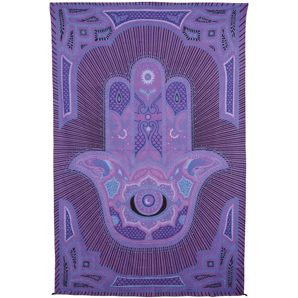 Hamsa Hand Purple Mini Tapestry 30x45" by Sunshine Joy